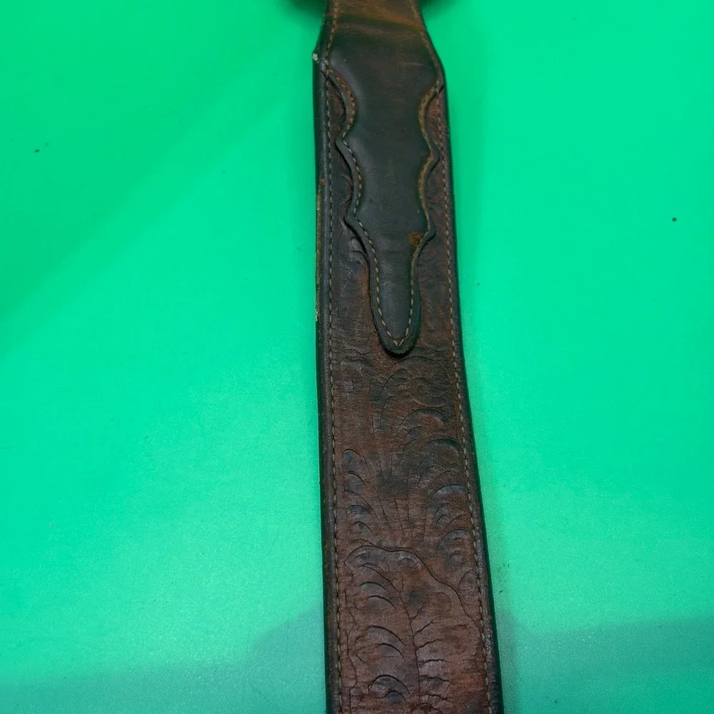 Vintage 70s Western Brown Leather Belt Mens 39